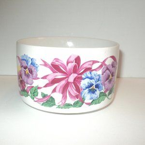 Flowers Inc. Balloons BOWL with Pansies by June Bower 672613 Vintage RARE 1992